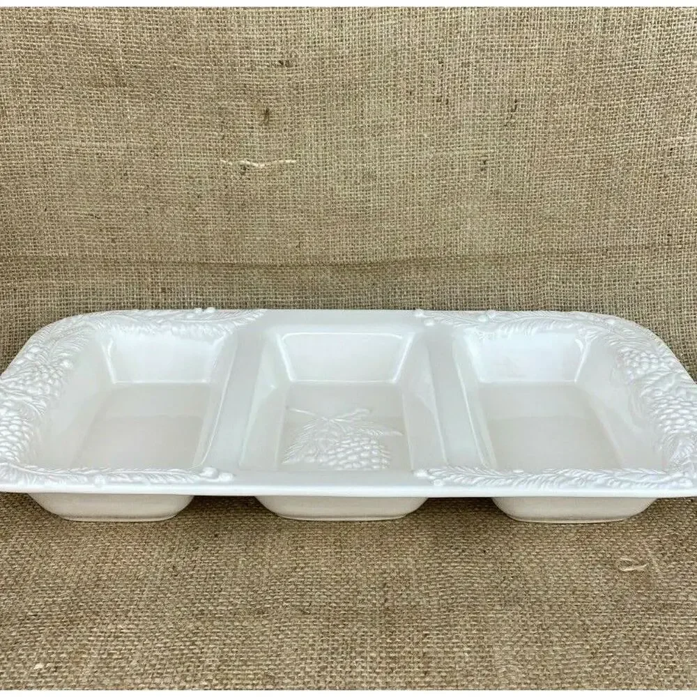 Sur La Table Pinecone Divided Serving Tray Holiday Decor
